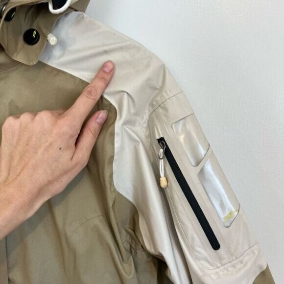 Vintage Orage Women’s Small Tan Ski Snowboarding Jacket Waterproof Hooded Zip - Picture 6 of 15